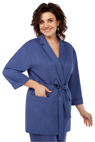 Деловой комплект из жакета и брюк из вискозы LaKona 11466 синий_под_джинс - фото 3