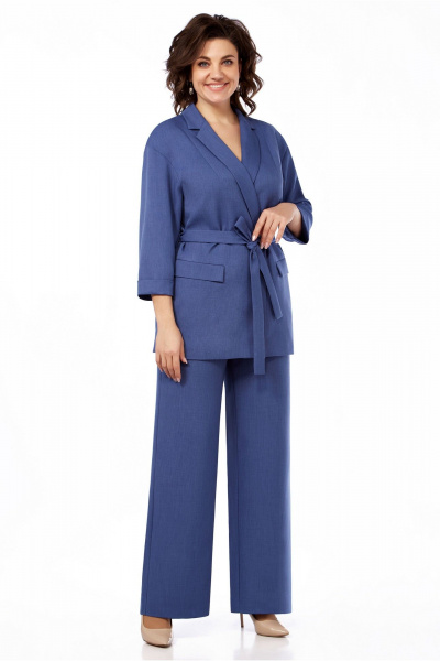 Деловой комплект из жакета и брюк из вискозы LaKona 11466 синий_под_джинс - фото 1