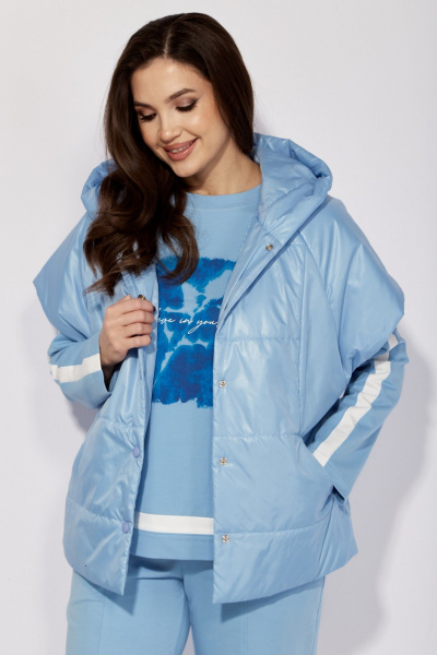 Демисезонный 3предметный комплект: свитшот, жилет и брюки TAiER 1336 голубой - фото 3