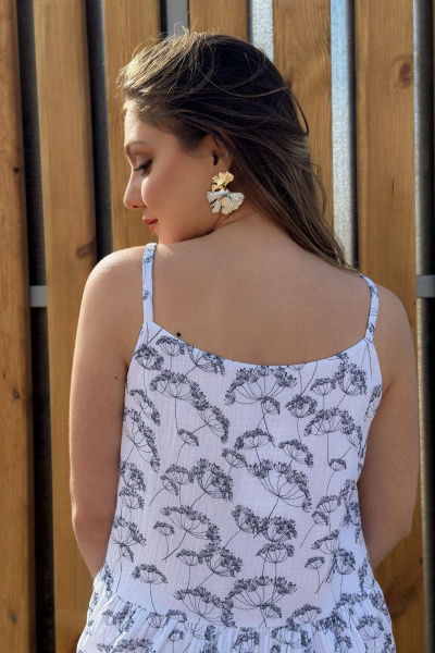 Белое платье с подкладкой, пуговицами и карманами Allma D-035 белый-2 - фото 6