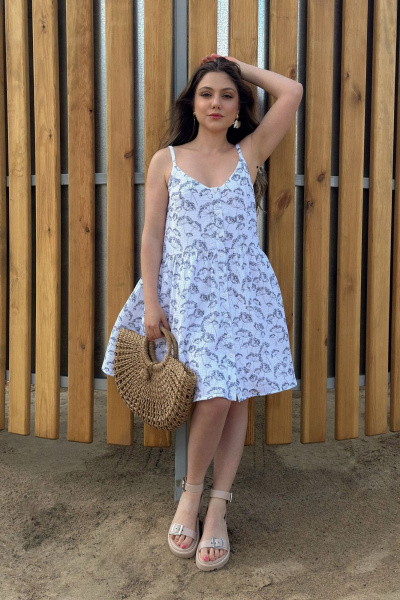 Белое платье с подкладкой, пуговицами и карманами Allma D-035 белый-2 - фото 3