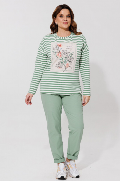 Женские джинсовые брюки прямого зауженного силуэта BRELA 2402 оливка - фото 1