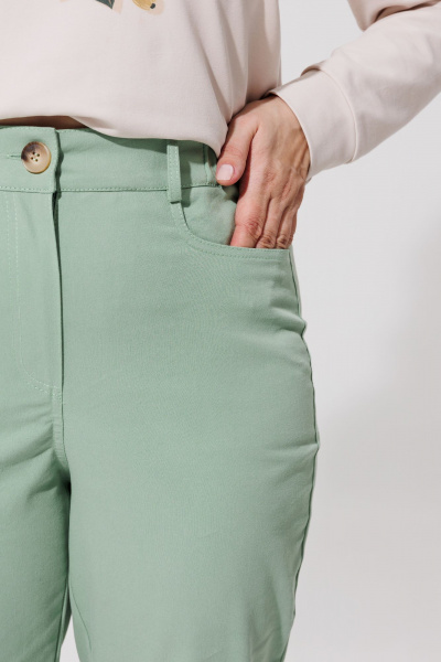 Женские джинсовые брюки прямого зауженного силуэта BRELA 2402 оливка - фото 7