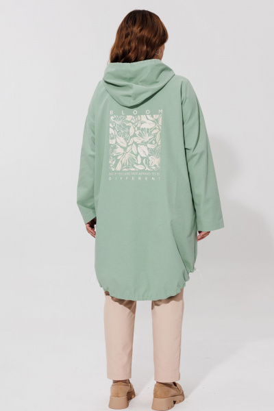 Демисезонная джинсовая парка с капюшоном и регулируемой кулисой BRELA 2403 оливка - фото 5