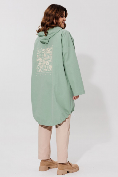 Демисезонная джинсовая парка с капюшоном и регулируемой кулисой BRELA 2403 оливка - фото 4