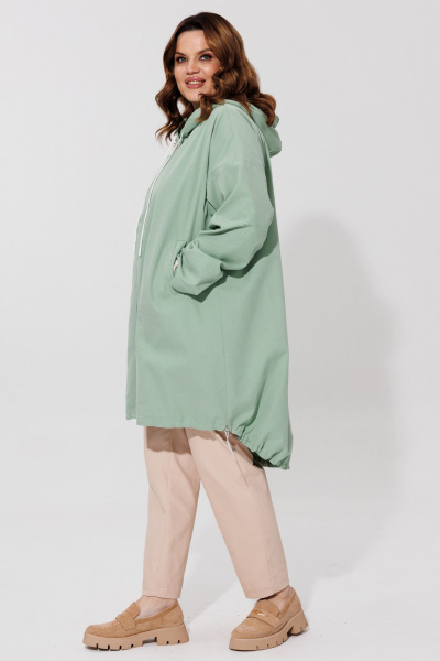 Демисезонная джинсовая парка с капюшоном и регулируемой кулисой BRELA 2403 оливка - фото 3