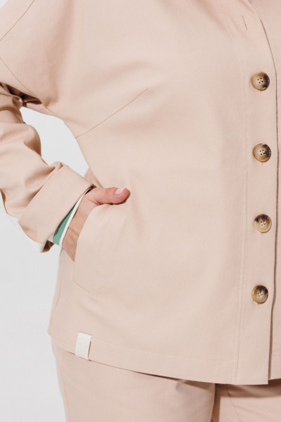 Жакет-книга из джинсовой ткани со стразами и карманами BRELA 2405 бежевый - фото 4