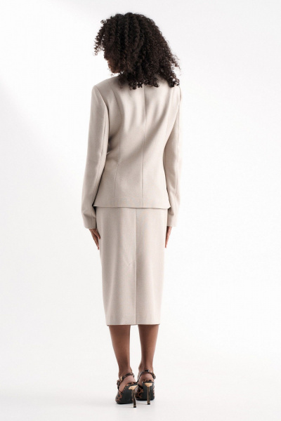 Деловой костюм юбка и жакет из текстиля с карманами Lissana 5006 - фото 6