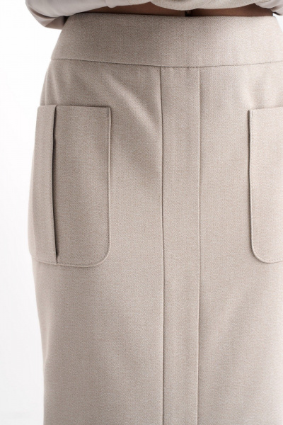 Деловой костюм юбка и жакет из текстиля с карманами Lissana 5006 - фото 5