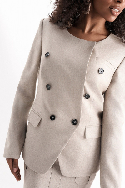 Деловой костюм юбка и жакет из текстиля с карманами Lissana 5006 - фото 4