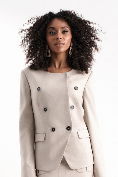 Деловой костюм юбка и жакет из текстиля с карманами Lissana 5006 - фото 2