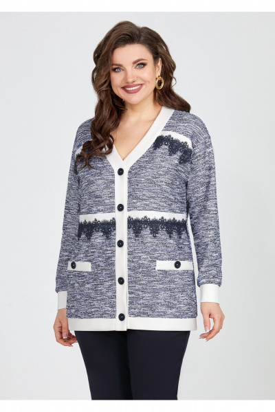 Комплект блуза и брюки с кружевом и планками Mira Fashion 5524 - фото 2