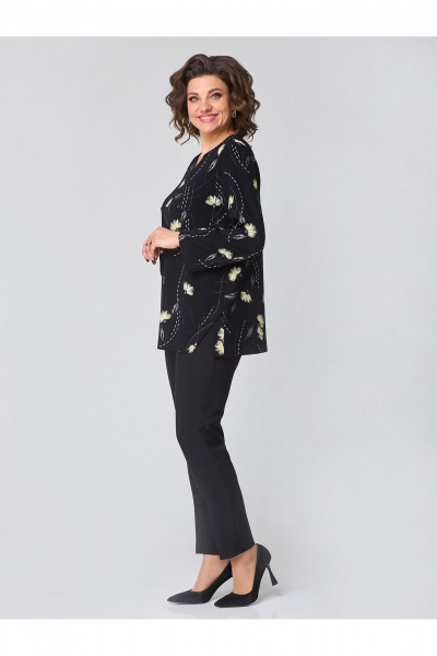 Джемпер свободный из трикотажа вискозы для демисезона Zlata 4444 василек - фото 5