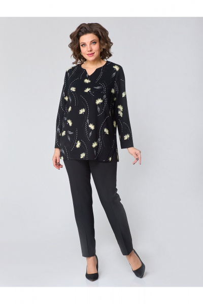 Джемпер свободный из трикотажа вискозы для демисезона Zlata 4444 василек - фото 4