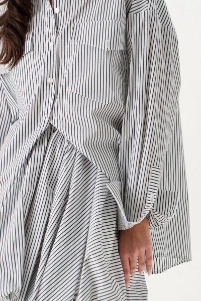 Юбка баллон мини из хлопка в полоску ANNETE A1412 - фото 3