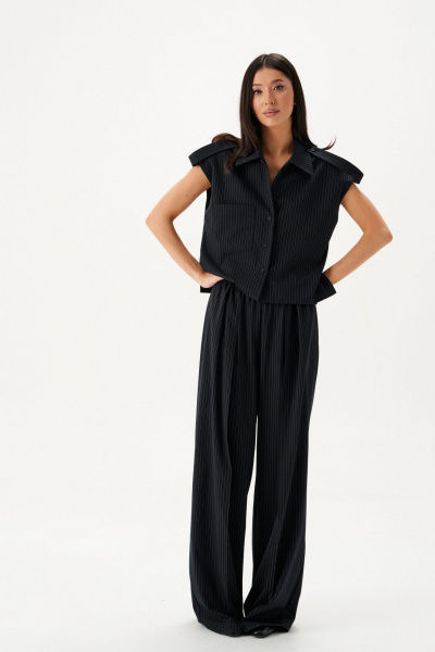 Брюки прямые из текстиля с застроченными стрелками ANNETE A1418 - фото 8