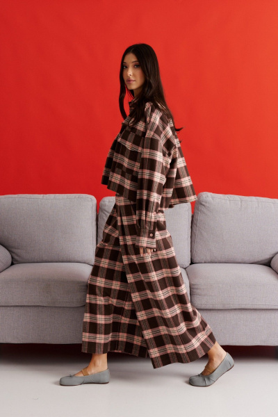 Брюки укороченные прямые, мультиколор, демисезонные ANNETE A1422 - фото 4