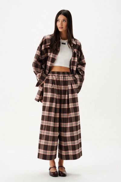 Брюки укороченные прямые, мультиколор, демисезонные ANNETE A1422 - фото 2