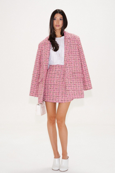 Юбка мини из твида с пайетками и классическим кройом ANNETE A1337 - фото 1