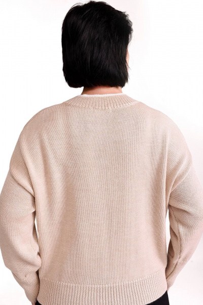 Джемпер тёплый из вязаного трикотажа для демисезона Romgil РВ0115-ШЕ5 светлый опаловый,белый - фото 2