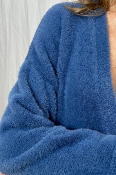 Кардиган свободный из пряжи травка, синий, демисезонный Romgil РВ0264-ПА5 индиго - фото 7