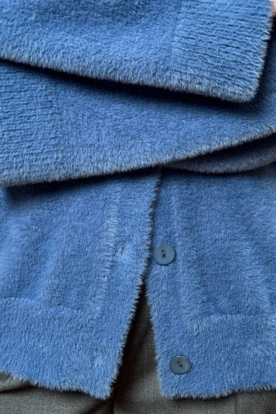 Кардиган свободный из пряжи травка, синий, демисезонный Romgil РВ0264-ПА5 индиго - фото 6