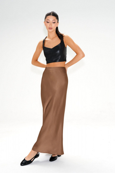 Юбка полуприлегающая из струящегося текстиля с поясом ANNETE A1357 - фото 2