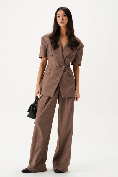 Классические брюки из костюмной ткани, коричневый, круглый год ANNETE A1425 - фото 5