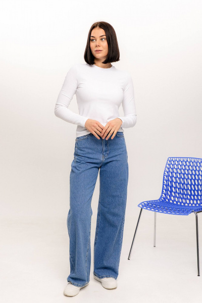 Джемпер из вискозы прилегающий, белый, демисезонный Romgil РП0005-ВИ2(164) белый - фото 4