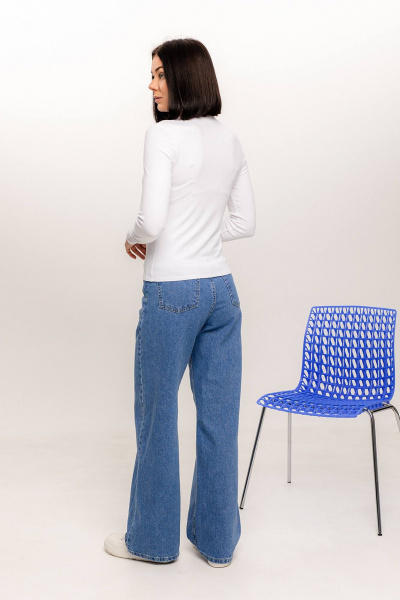 Джемпер из вискозы прилегающий, белый, демисезонный Romgil РП0005-ВИ2(164) белый - фото 6