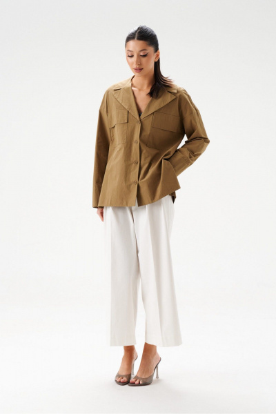 Рубашка свободного кройя из хлопка с карманами ANNETE A2001 - фото 6