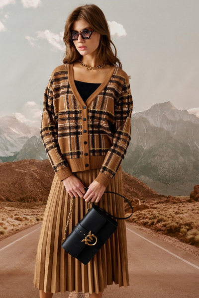 Кардиган свободного силуэта с V-образным вырезом Barbara Geratti С4507BG беж - фото 5