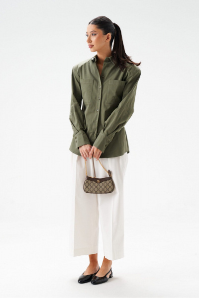 Рубашка деловая на каждый день из хлопка с воротником ANNETE A2021 - фото 6