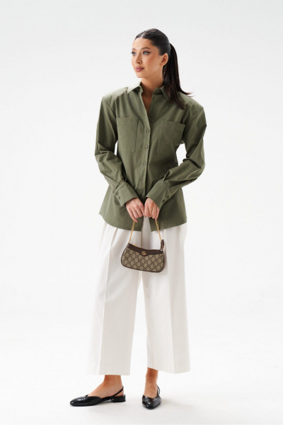 Рубашка деловая на каждый день из хлопка с воротником ANNETE A2021 - фото 2