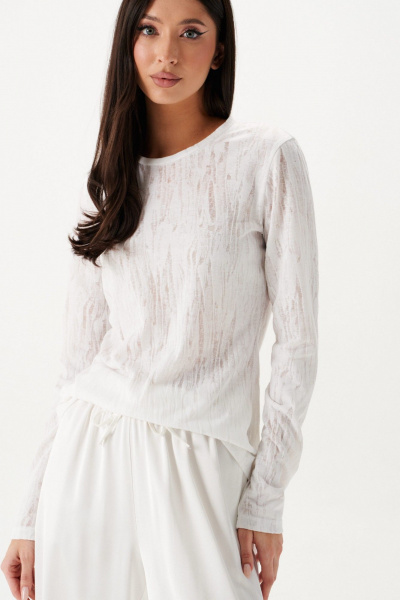 Базовый джемпер из трикотажа с овальной горловиной для повседневности ANNETE A2072 - фото 2