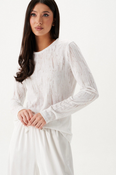 Базовый джемпер из трикотажа с овальной горловиной для повседневности ANNETE A2072 - фото 3