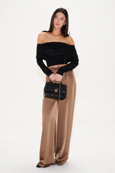 Джемпер прижатый из тонкого трикотажа с воротником ANNETE A2079 - фото 5