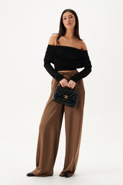 Джемпер прижатый из тонкого трикотажа с воротником ANNETE A2079 - фото 4