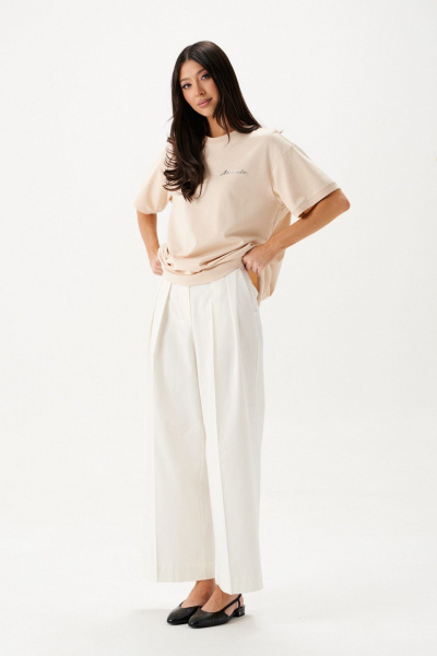 Футболка с довязом и декоративной печатью из хлопка ANNETE A2084 - фото 4