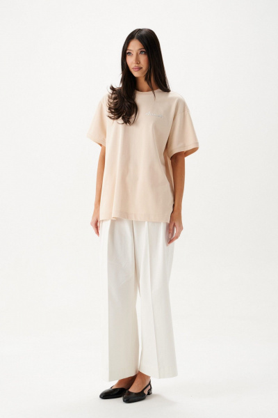 Футболка с довязом и декоративной печатью из хлопка ANNETE A2084 - фото 3