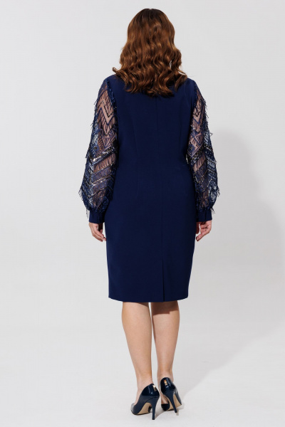 Миди платье с кружевными рукавами и классическим кроем BRELA 2393 синий - фото 2