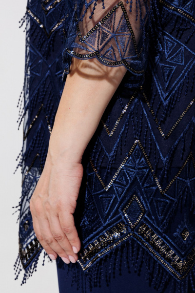 Блузка и брюки костюм прямого силуэта из текстиля BRELA 2394 синий - фото 7