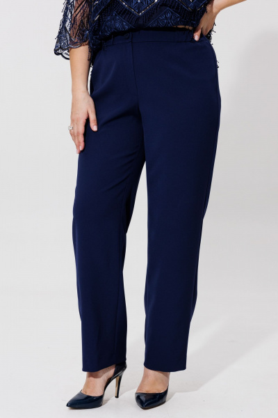 Блузка и брюки костюм прямого силуэта из текстиля BRELA 2394 синий - фото 4