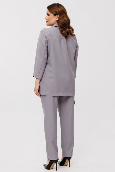 Красное платье полуприлегающего силуэта с V-образным вырезом BRELA 2396 серый - фото 2