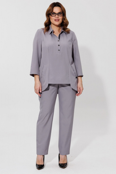 Красное платье полуприлегающего силуэта с V-образным вырезом BRELA 2396 серый - фото 1