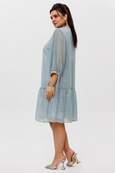 Платье шифон воздушное с воланами и рукавами-завязками Anelli 1457 ручеек - фото 9