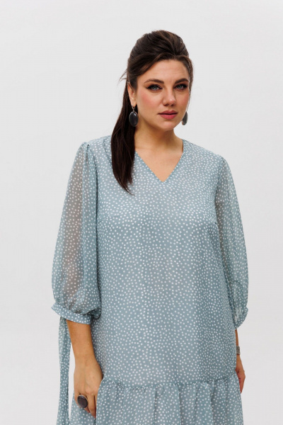 Платье шифон воздушное с воланами и рукавами-завязками Anelli 1457 ручеек - фото 8