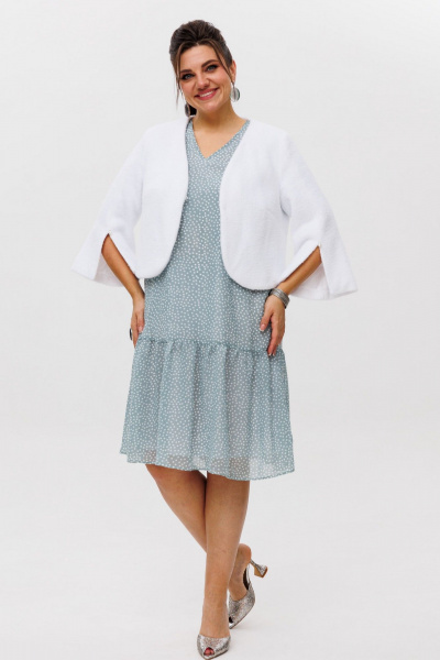 Платье шифон воздушное с воланами и рукавами-завязками Anelli 1457 ручеек - фото 7