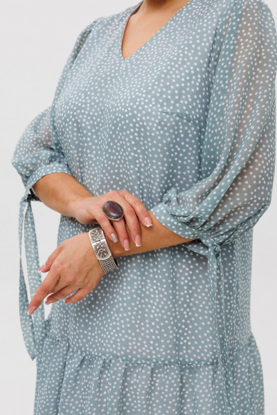 Платье шифон воздушное с воланами и рукавами-завязками Anelli 1457 ручеек - фото 4