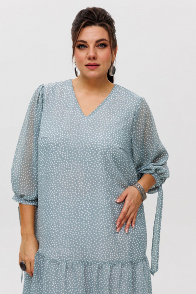 Платье шифон воздушное с воланами и рукавами-завязками Anelli 1457 ручеек - фото 2